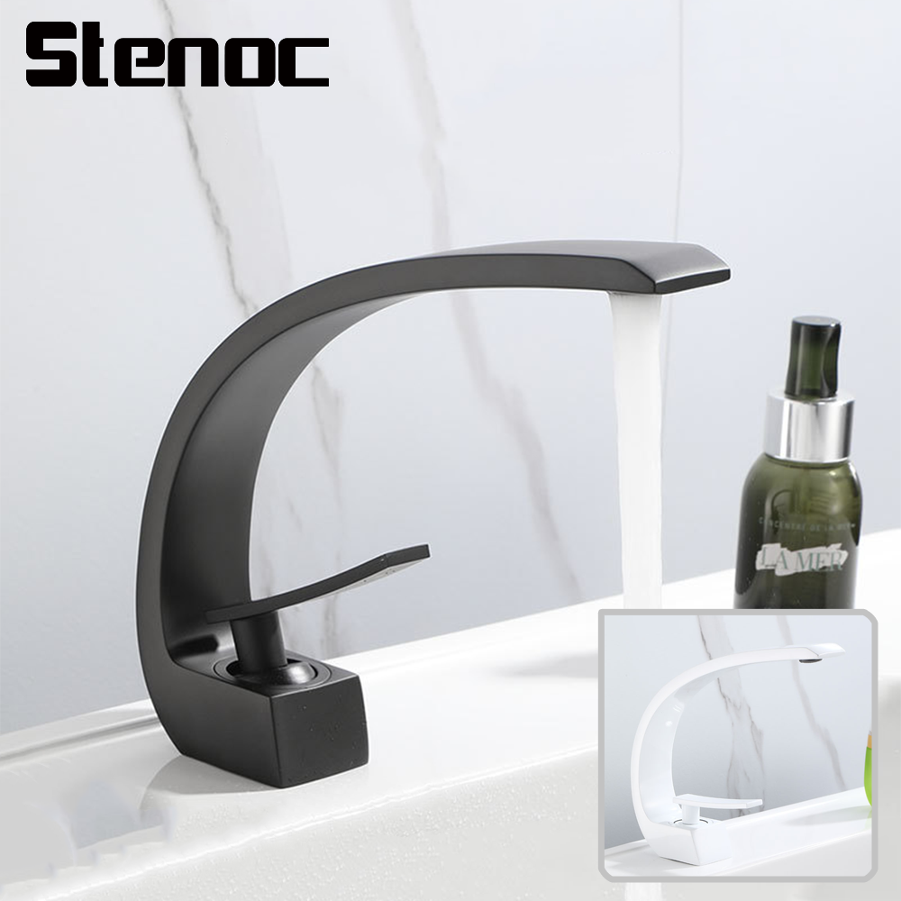 Silicone Tap Washer - 블랙/화이트 곡선 디자인 세면대 수도꼭지 욕실